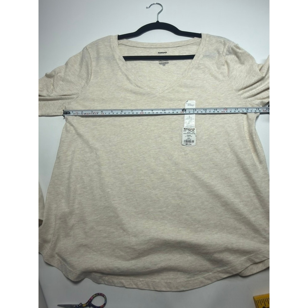 Sonoma Goods for Life Women's Long Sleeve Top Lot of 2 Large Ribbed V-Neck NWT - Picture 3 of 12